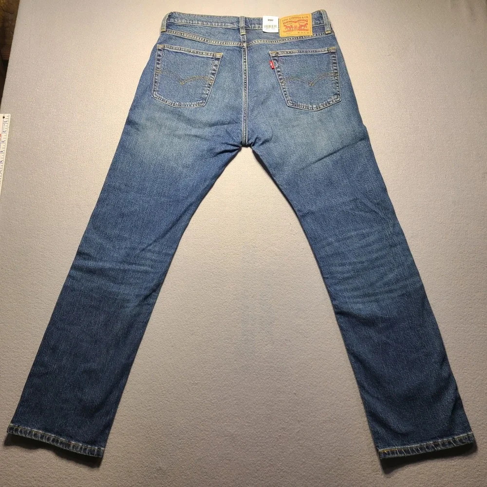 NEW Levi's 513 Slim Straight Jeans Mens 34x30 Blue Flex Stretch Denim 08513-0715